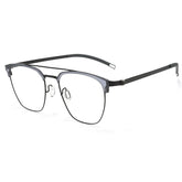 Black Pure Browline Titanium Designer Glasses Frames | Verhalo Vision