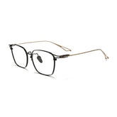 Black and Gold Square Designer Titanium Glasses | Verhalo Vision