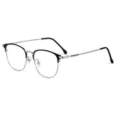 Silver Browline Full-Rim Titanium Glasses | Verhalovision