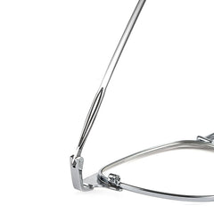 Silver Browline Full-Rim Titanium Glasses | Verhalovision