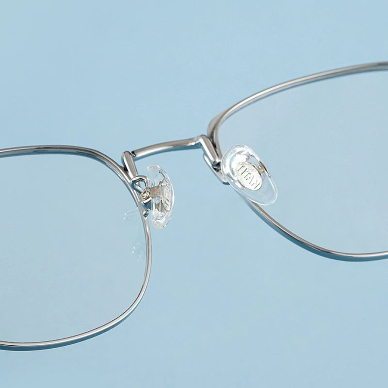 Silver Browline Full-Rim Titanium Glasses | Verhalovision