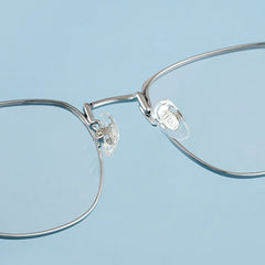 Silver Browline Full-Rim Titanium Glasses | Verhalovision