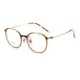 Tortoise Shell Round Full Rim Titanium Glasses | Verhalovision