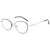 Black-Gold Cat Eye Full Rim Titanium Eyeglasses | Verhalovision