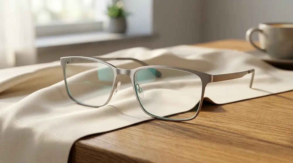- A pair of pristine titanium glasses with crystal-clear lenses for readers asking how do I get scratches out of eyeglasses.