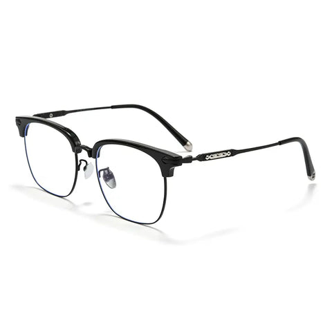 Black Browline Full-Rim Pure Titanium Glasses | Verhalovision