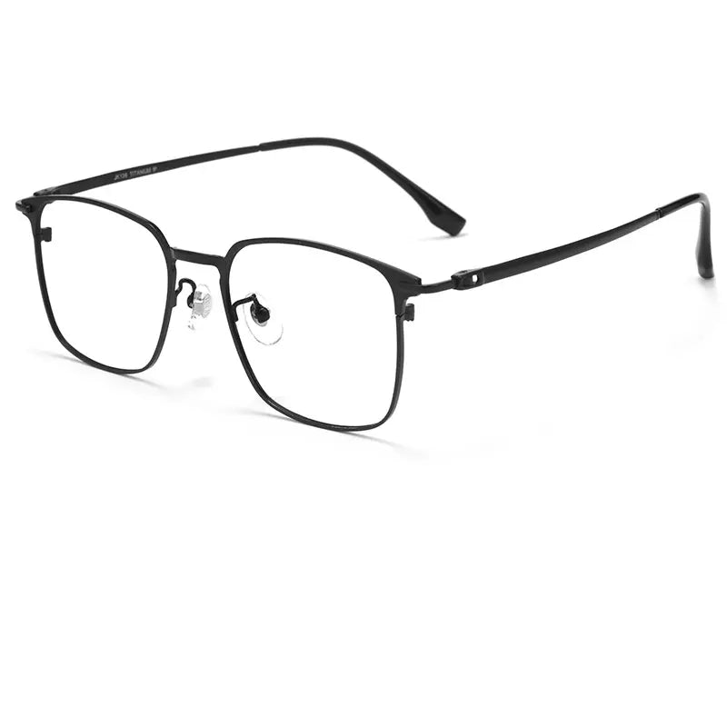 Black Browline Square Full-Rim Titanium Eyeglasses | Verhalovision