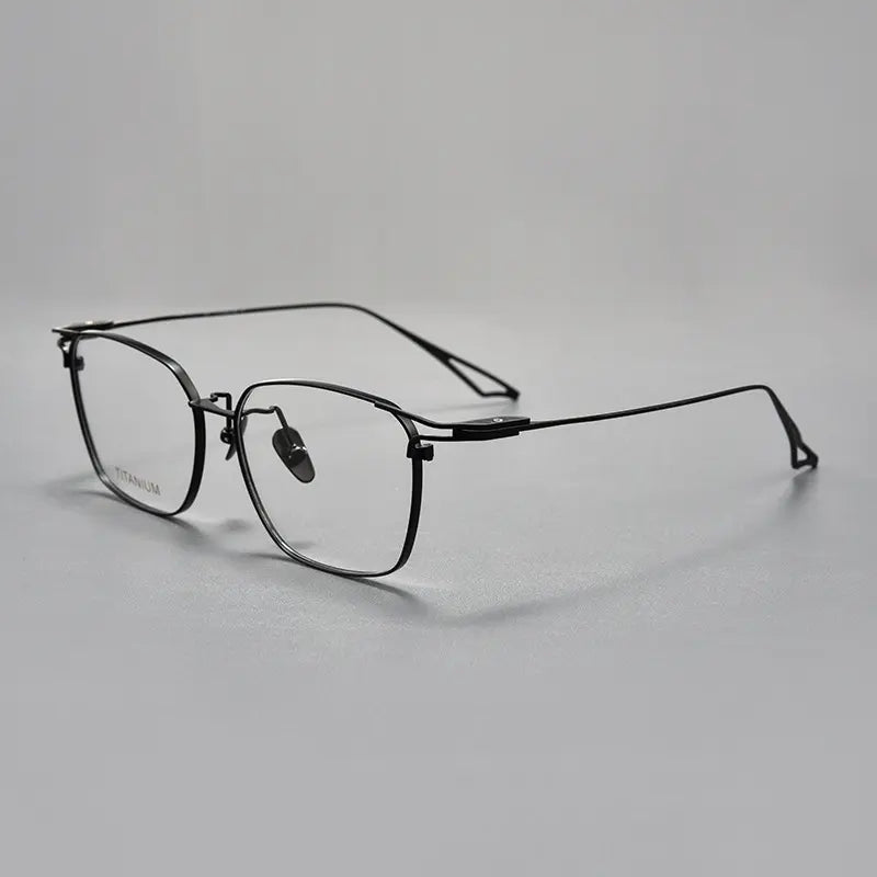 Black Square Designer Titanium Glasses | Verhalo Vision