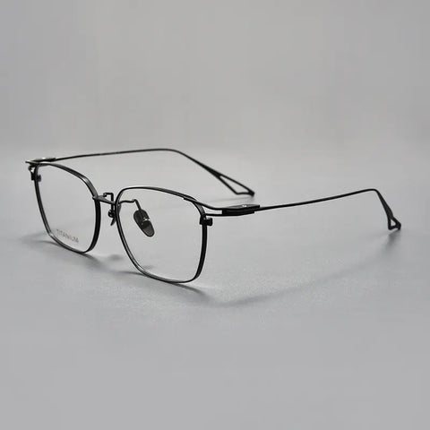 Black Square Designer Titanium Glasses | Verhalo Vision