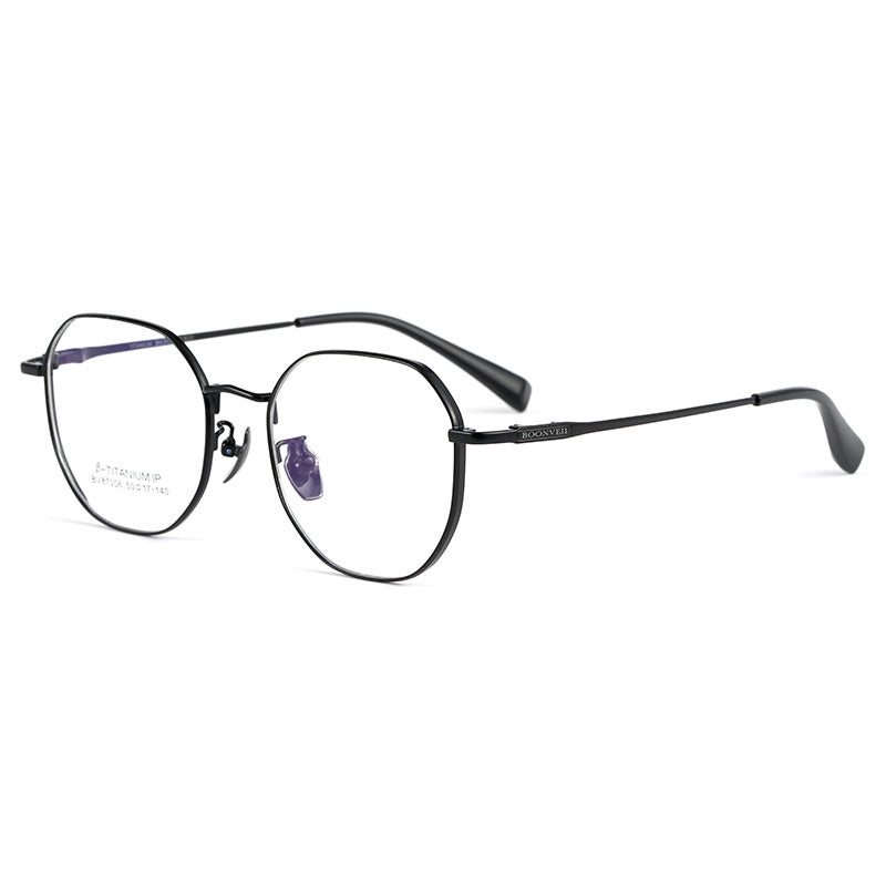 Black Titanium Geometric Glasses | Verhalo Vision