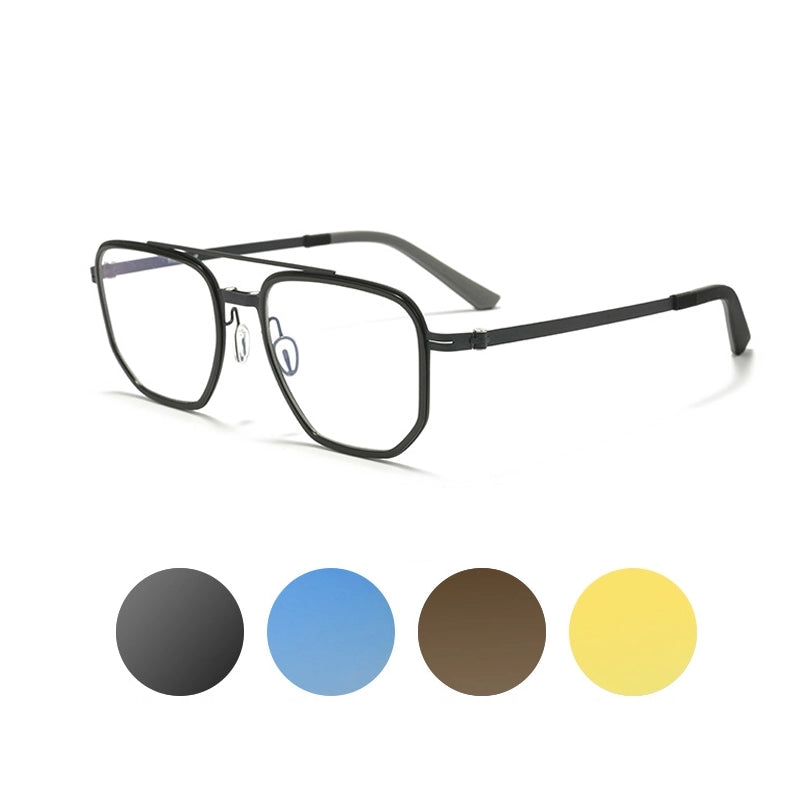Black pure titanium aviator magnetic spectacle frames