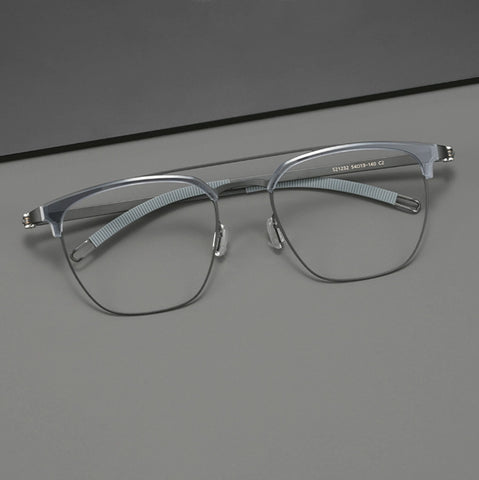 Black Pure Browline Titanium Designer Glasses Frames | Verhalo Vision