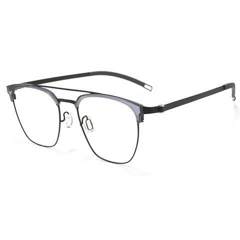 Black Pure Browline Titanium Designer Glasses Frames | Verhalo Vision