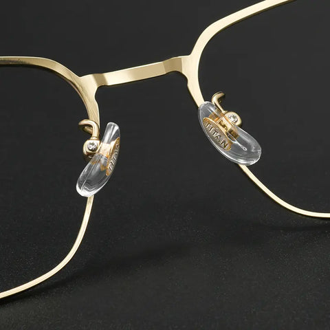  Black and gold Browline Square Full-Rim Titanium Eyeglasses | Verhalovision