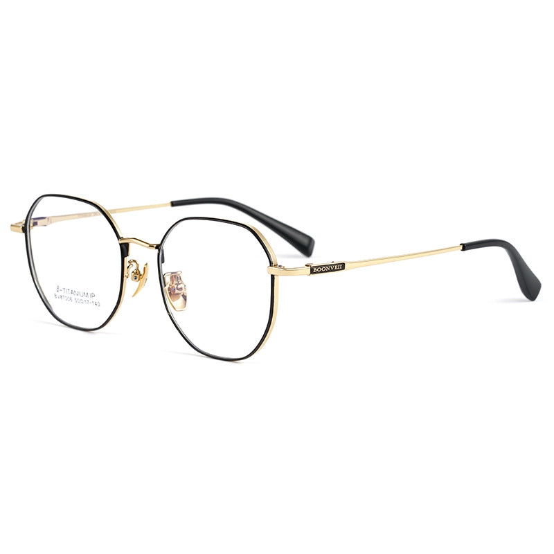 Gold and black Titanium Geometric Glasses | Verhalo Vision