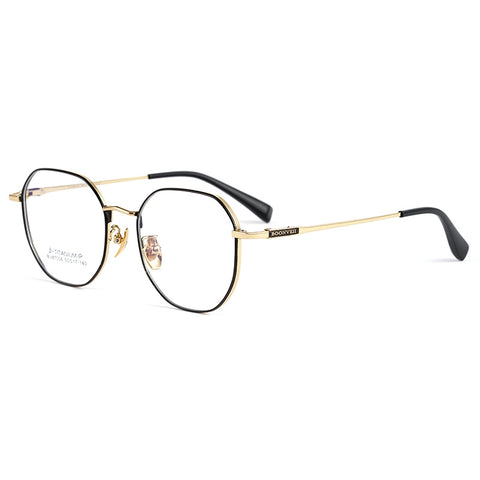 Gold and black Titanium Geometric Glasses | Verhalo Vision