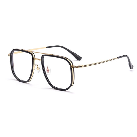 Stylish Black and Gold Aviator Glasses | titanium frame | Verhalo Vision