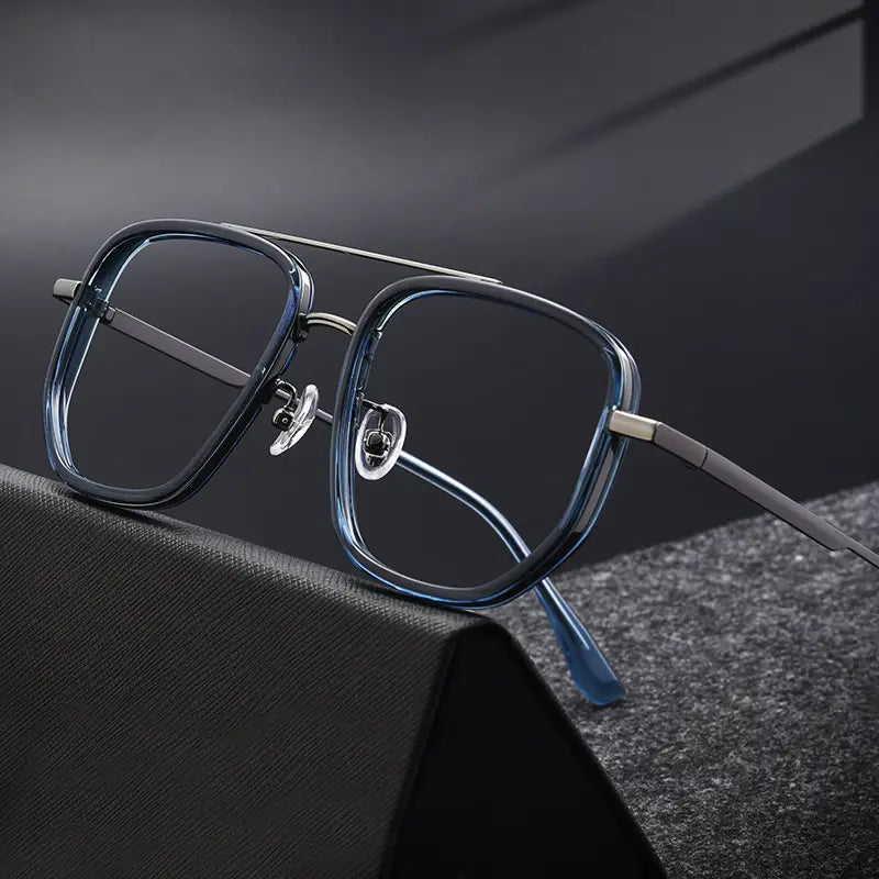 Blue Aviator Glasses | titanium frame | Verhalo Vision