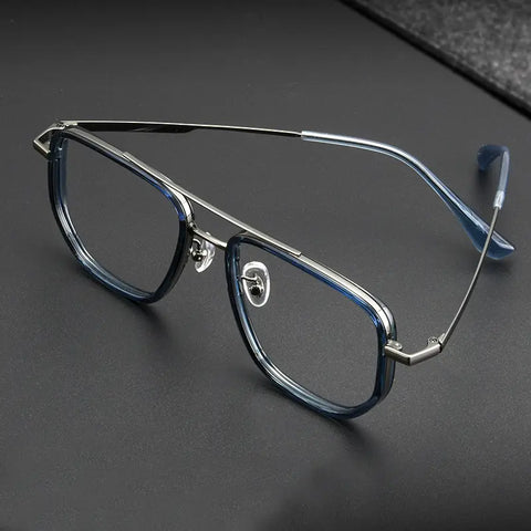 Blue Aviator Glasses | titanium frame | Verhalo Vision