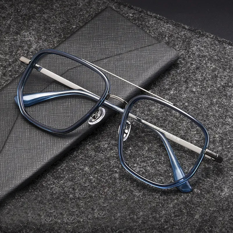 Blue Aviator Glasses | titanium frame | Verhalo Vision