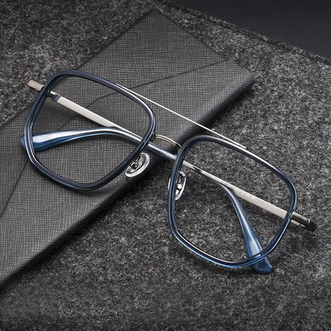 Blue Aviator Glasses | titanium frame | Verhalo Vision