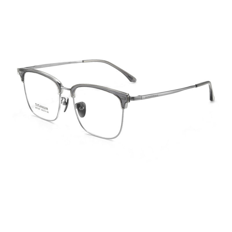 Browline Gray Full-Rim Titanium Eyeglasses | Verhalovision