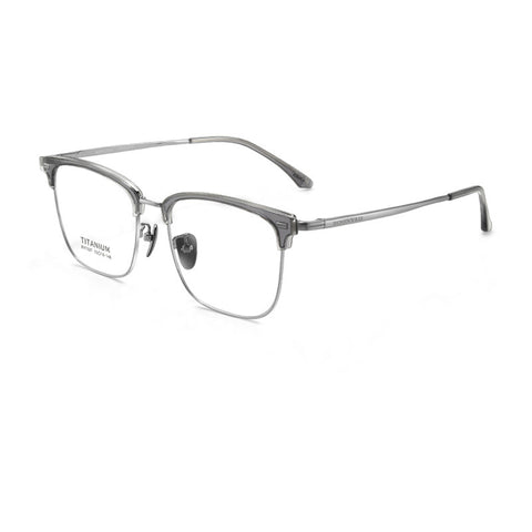 Browline Gray Full-Rim Titanium Eyeglasses | Verhalovision