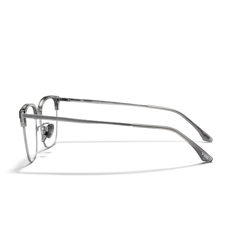 Browline Gray Full-Rim Titanium Eyeglasses | Verhalovision