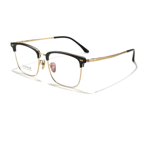 Browline black gold  Full-Rim Titanium Eyeglasses | Verhalovision