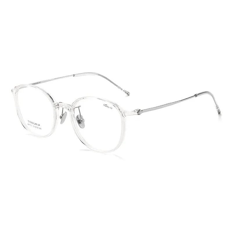 Clear Round Full Rim Titanium Glasses | Verhalovision