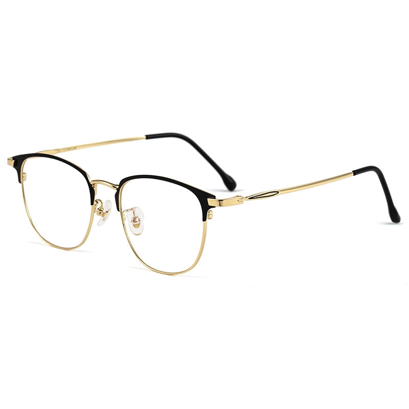 Gold Browline Full-Rim Titanium Glasses | Verhalovision