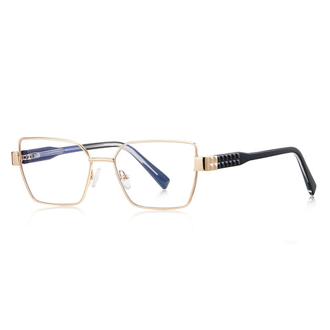 Gold Metal Geometric Glasses | Verhalovision