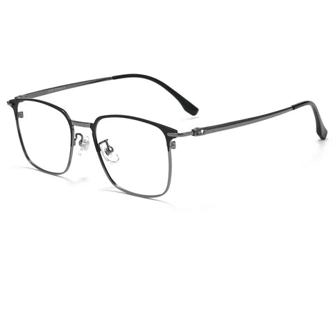 Gray Browline Square Full-Rim Titanium Eyeglasses | Verhalovision