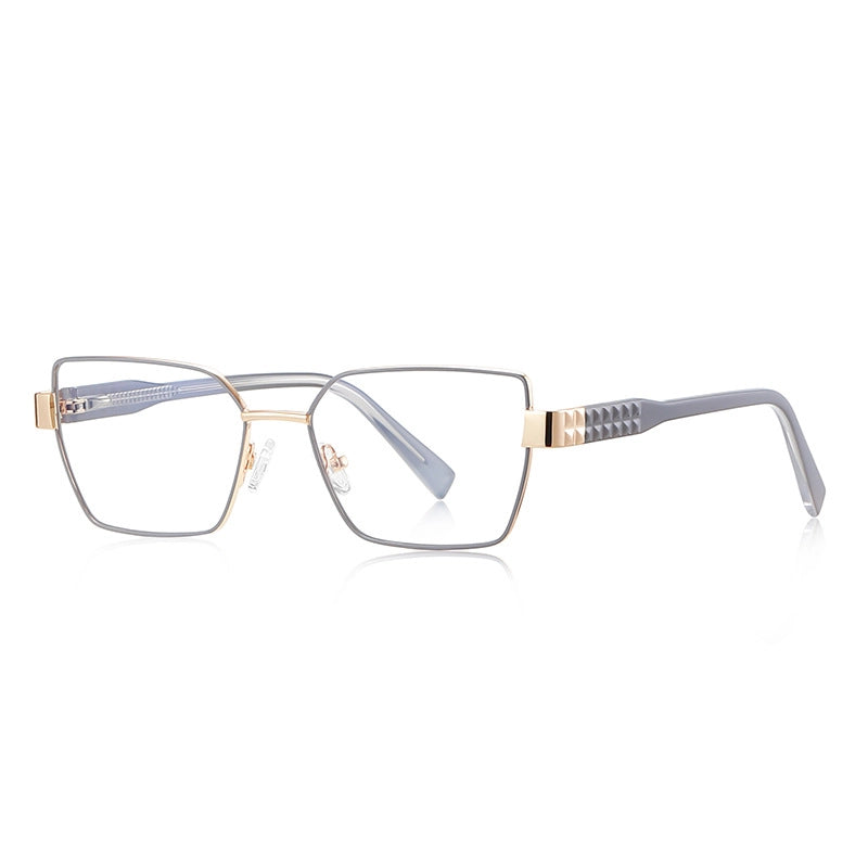 Gray Metal Geometric Glasses | Verhalovision