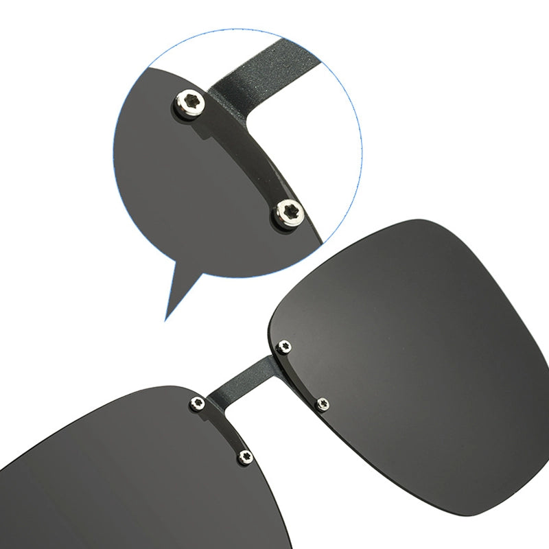 the black polarized lenses details of black pure titanium aviator magnetic spectacle frames