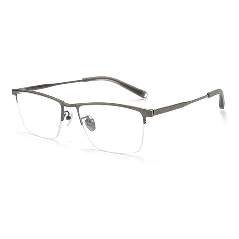 Pure Titanium Large Semi Rimless Spectacles for Men | Verhalo Vision