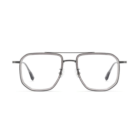 the Front of Gray Titanium Aviator Glasses  Frame from Verhalo Vision