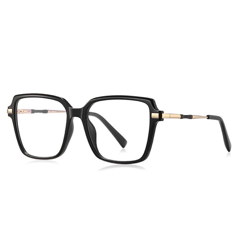 Zayn Oversized Square Black Full-rim Metal Eyeglasses | Verhalovision