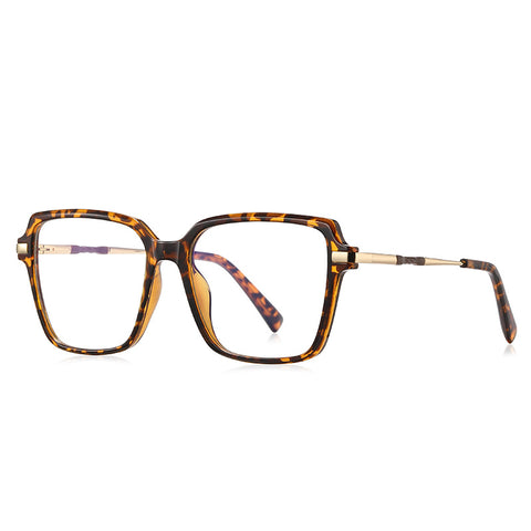 Oversized Square TortoiseShell Full-rim Metal Eyeglasses | Verhalovision