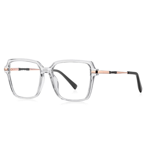 Oversized Square clear Full-rim Metal Eyeglasses | Verhalovision