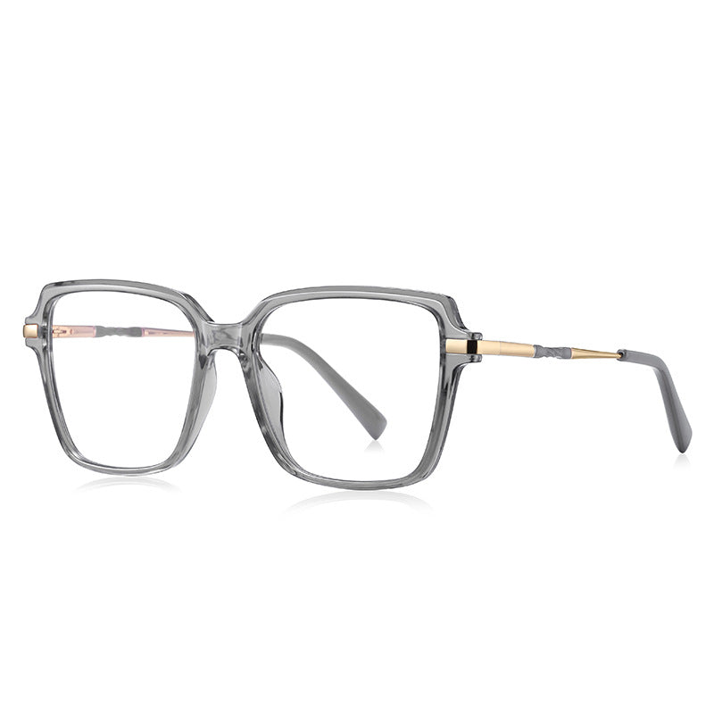 Oversized Square gray Full-rim Metal Eyeglasses | Verhalovision