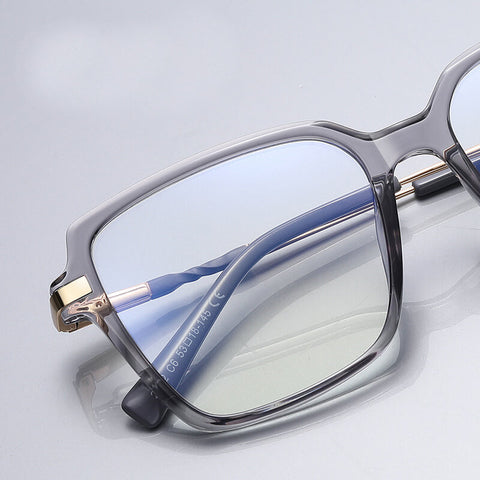 Oversized Square gray Full-rim Metal Eyeglasses | Verhalovision