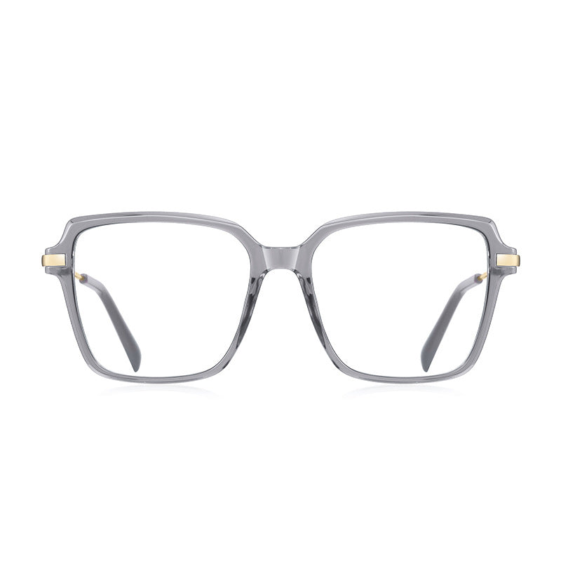Oversized Square gray Full-rim Metal Eyeglasses | Verhalovision