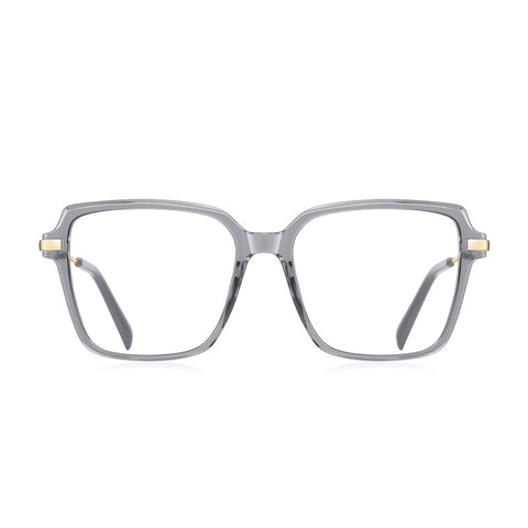Oversized Square gray Full-rim Metal Eyeglasses | Verhalovision