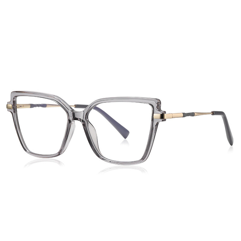 Oversized gray Cat Eye Full Rim Eyeglasses | Verhalovision