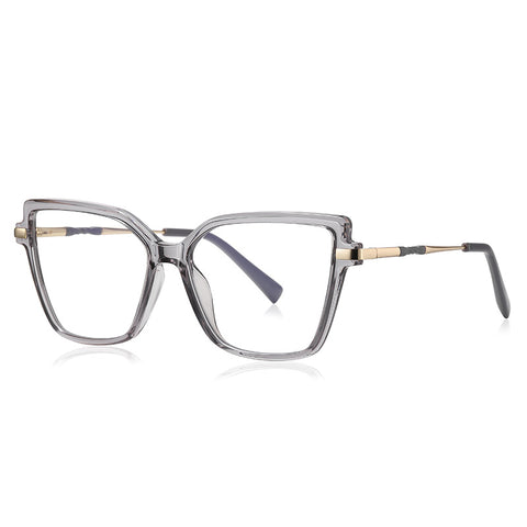 Oversized gray Cat Eye Full Rim Eyeglasses | Verhalovision