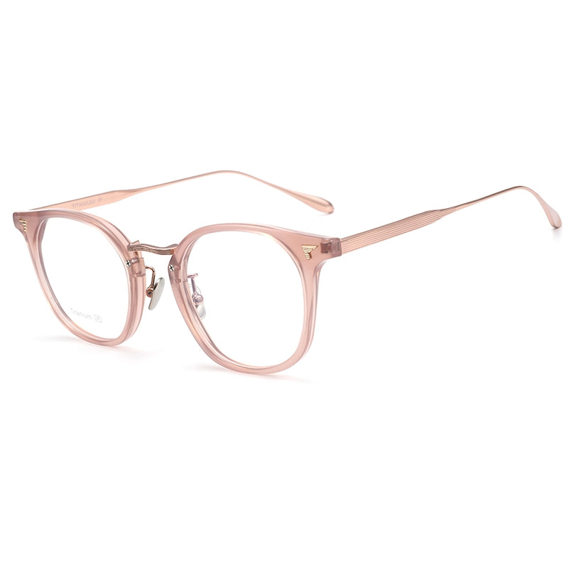 Pure Titanium Designer Round Pink Glasses | Verhalo Vision