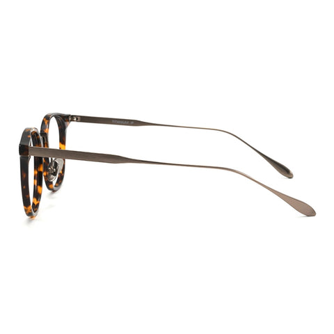 The side of Pure Titanium Round Tortoise Shell Glasses | Verhalo Vision