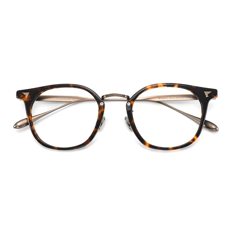 The front of Pure Titanium Round Tortoise Shell Glasses | Verhalo Vision