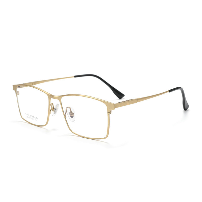 Rectangle Gold Full-Rim Titanium Eyeglasses | Verhalovision